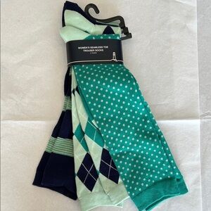 Teal and Navy Argyle & Polka Dot Socks